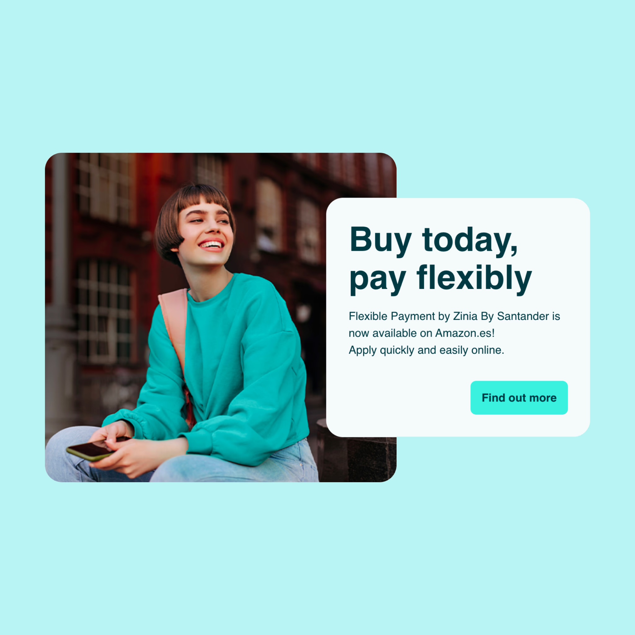 Buy today, pay flexibly — Zinia by Santander on Amazon.es